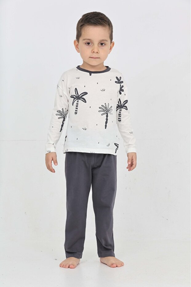 Boy's Palm Tree Printed Pajama Set