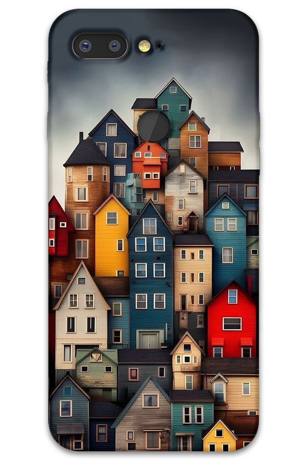 General Mobile Gm 9 Pro Case Hd Pattern Printed Back Cover - Colorful Houses