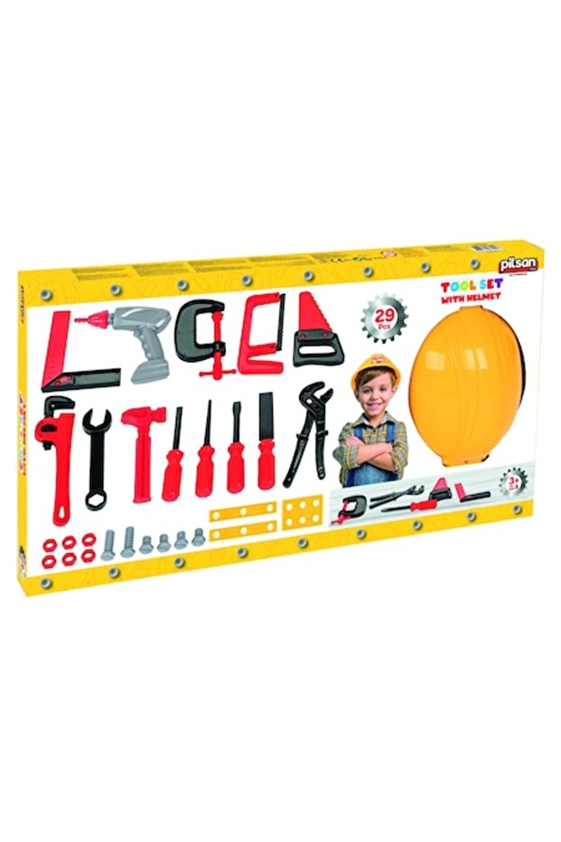Set de scule și cască 29 piese, - 1