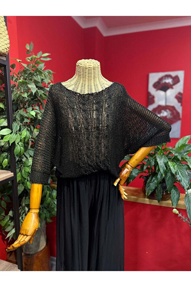 Black Hair Knitwear Sweater