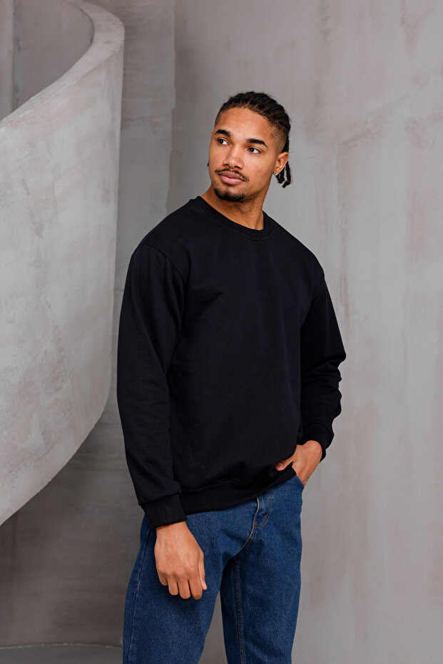 Men's Basic Crew Neck Sweatshirt - 5