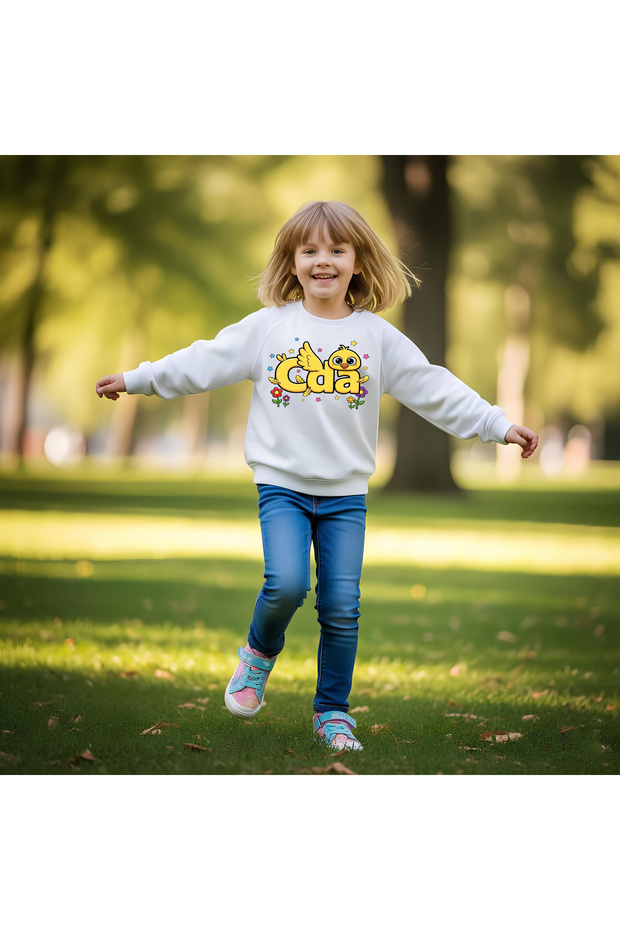 Cute Chick Girl's White Sweatshirt