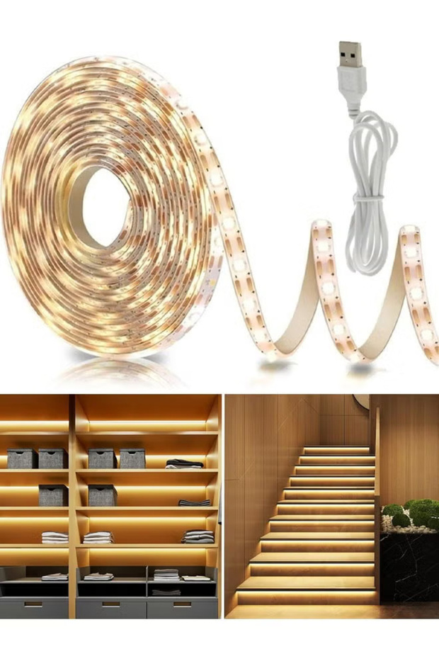 مجموعة شريط LED، تعمل بالطاقة عبر USB، مرنة، لغرفة النوم والإضاءة الزخرفية وتزيين القوارب