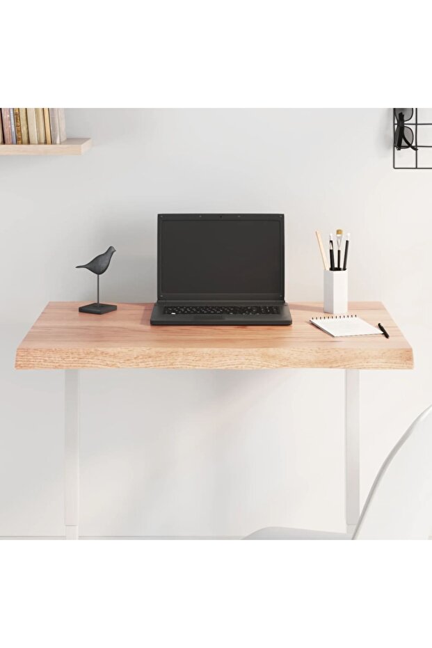 Table Top Light Brown 80x50x(2-4) cm Treated Solid Wood Live Edge