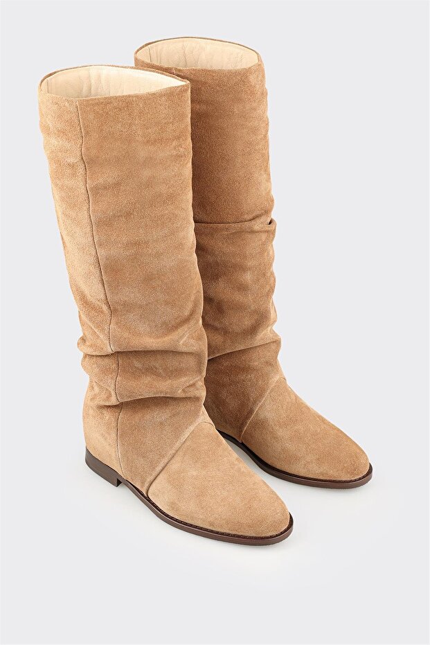 Taba Deri Kadın Çizme - 2