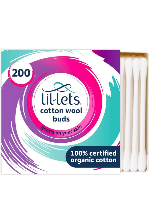 Cotton Wool Buds, Certified Organic, 100% Pure Cotton Wool Tips-Pack of 200