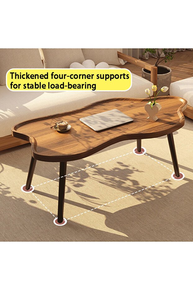 Modern coffee table, thickened rounded corner artistic rectangular coffee table - 5