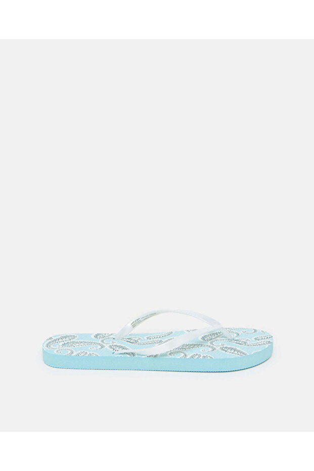 Women Blue Printed Flip Flop