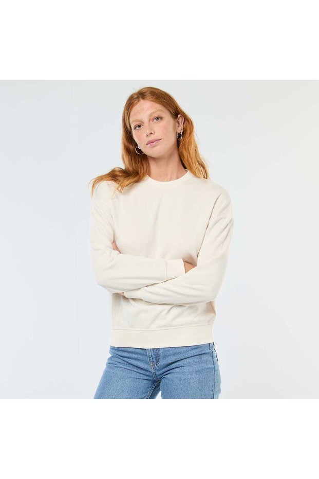 Basic French Terry Sweatshirt WHITE