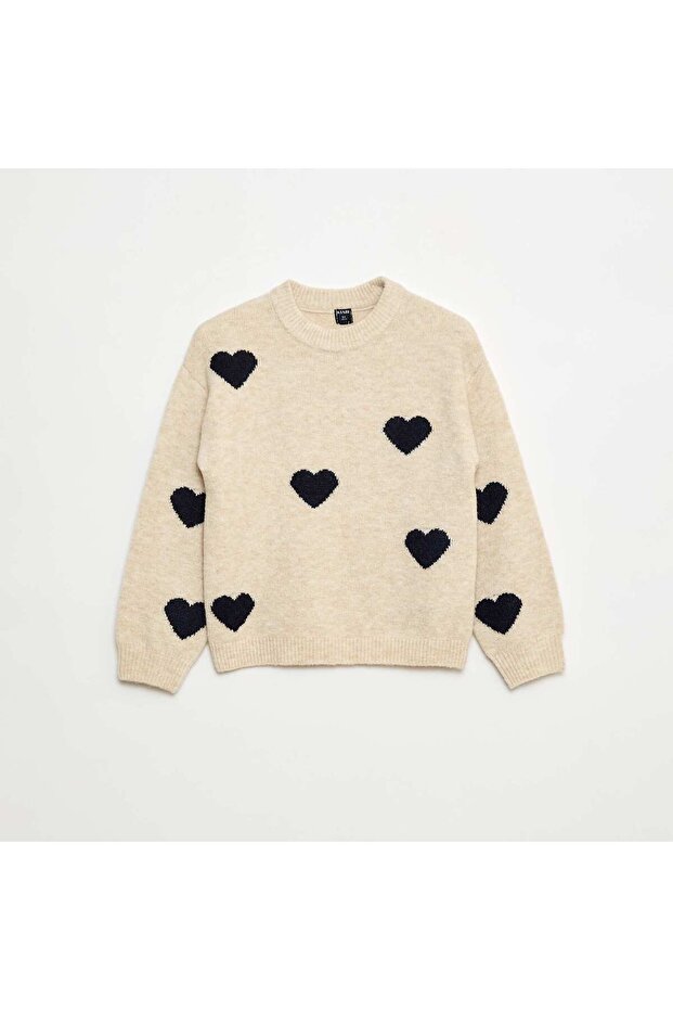 سترة زرقاء منقوشة برقبة دائرية - 1