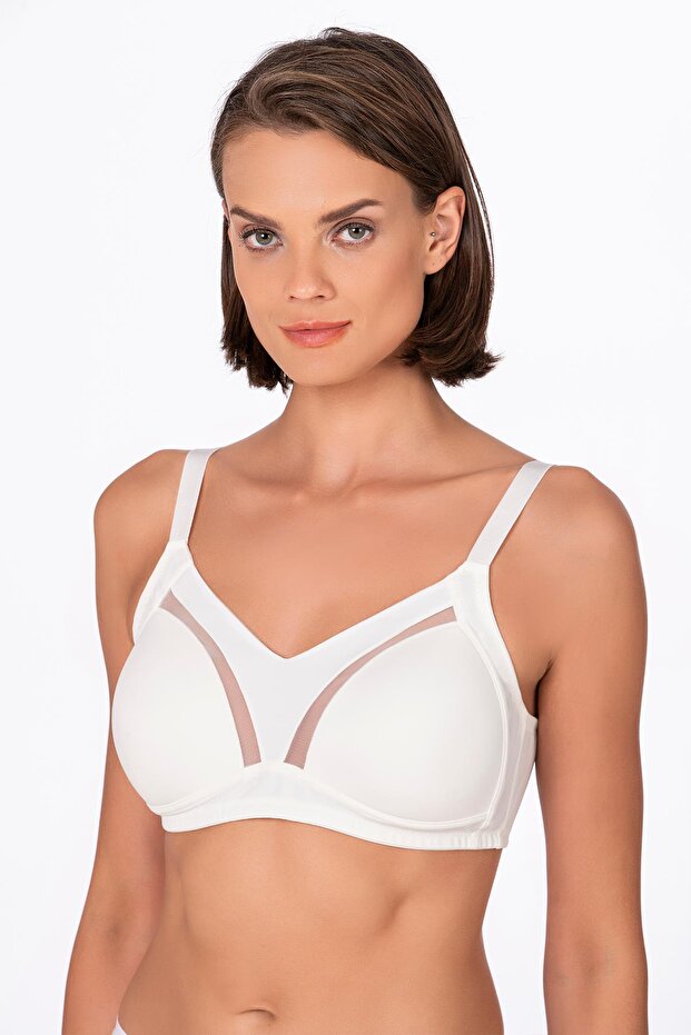 Women's Tulle Detail Shaping / Sculpting Bra | Ecru 706