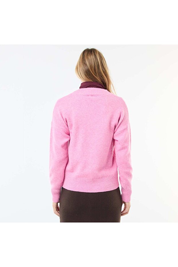 V-Neck Solid Sweater PINK - 4