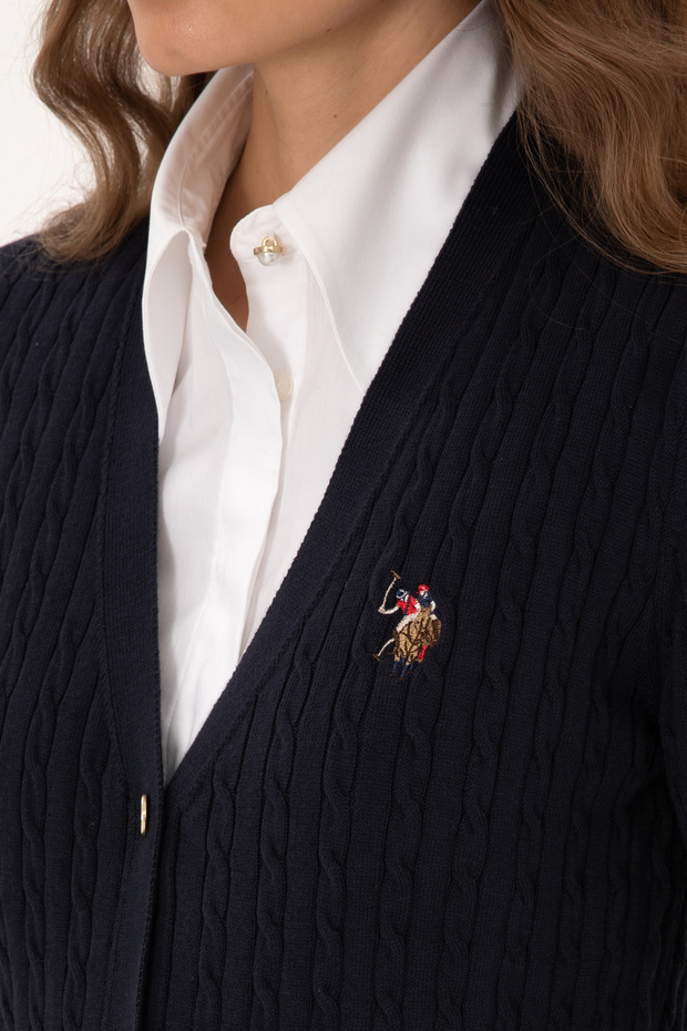 Kadın Lacivert Basic Triko Hırka 50317841-VR033 - 7