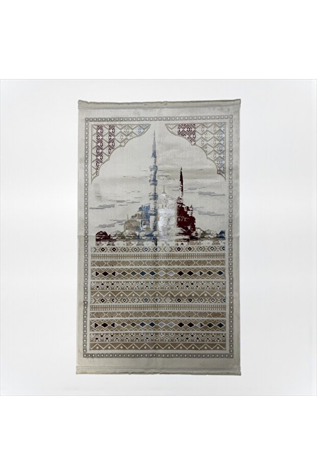 Divine Premium Velvet Islamic Prayer Mat – Sultanah Mosque Pattern