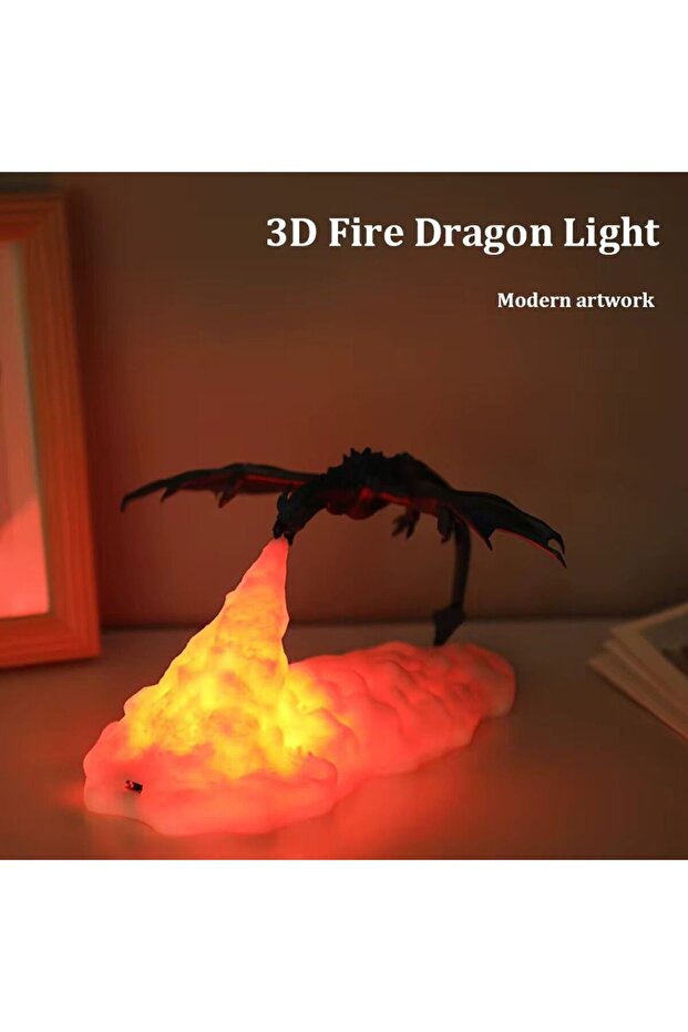 3 Boyutlu Ejderha Gece Lambası Şarjlı - 4