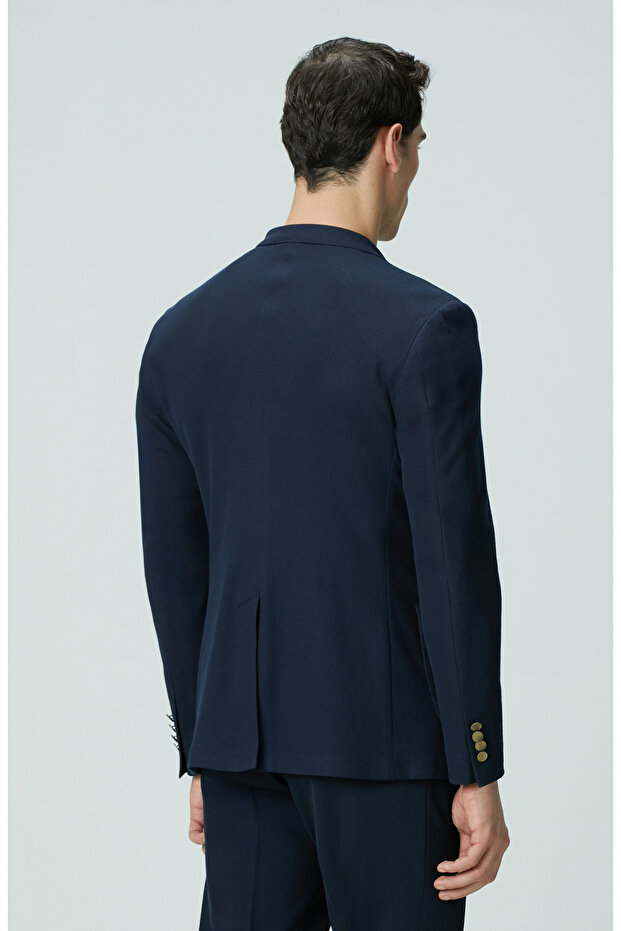 Lacivert Armürlü Ceket - 5