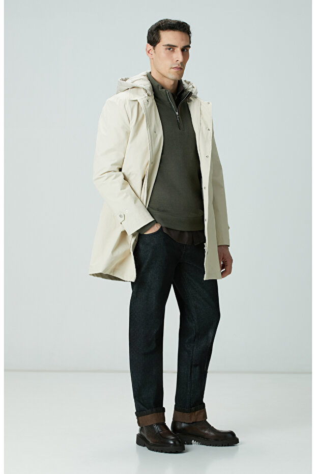 Haki Süet Garnili Sweatshirt - 3