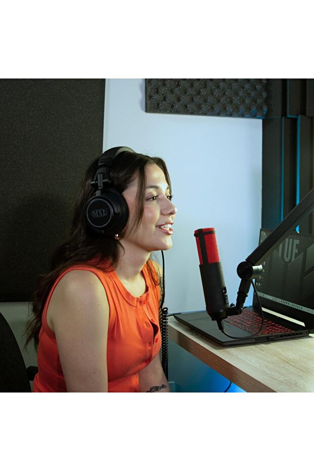 ميكروفون USB Tempo، أسود/أحمر - 4