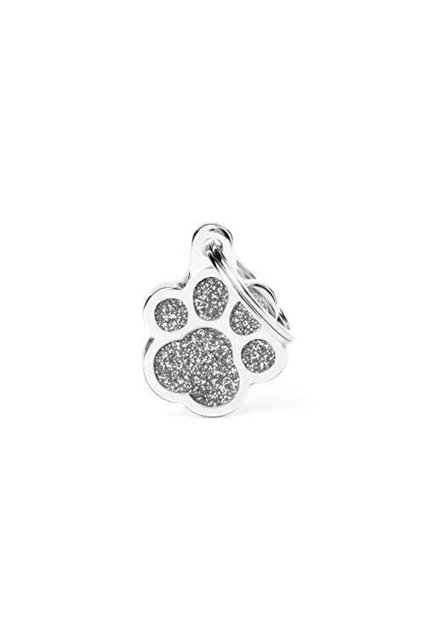 Shine Glitter Paw ID Tag - GREY/2X2CM