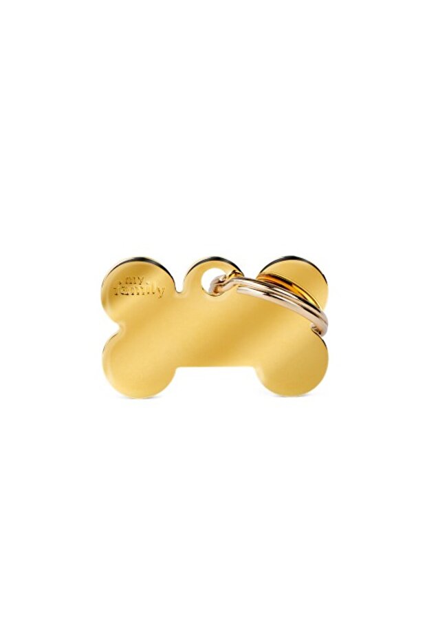 Basic Bone Plated Brass ID Tag - GOLD/SMALL