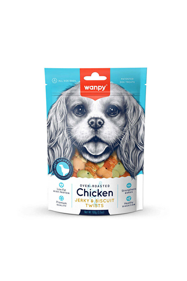 Dog Reward Food with Chicken Wrap on Biscuits 100 Gr