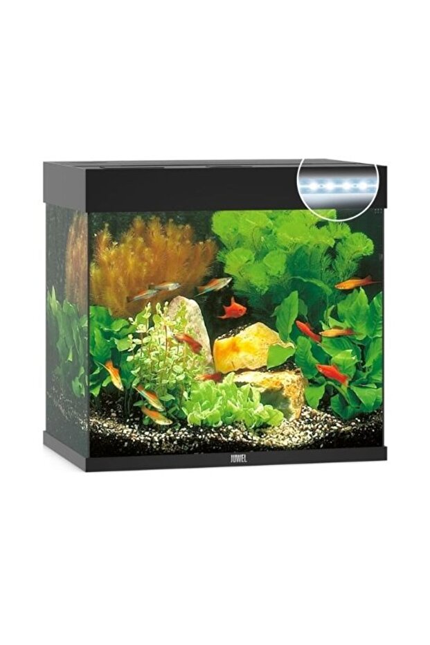Lido 120 LED Glass Aquarium With Heater & Filter - Black