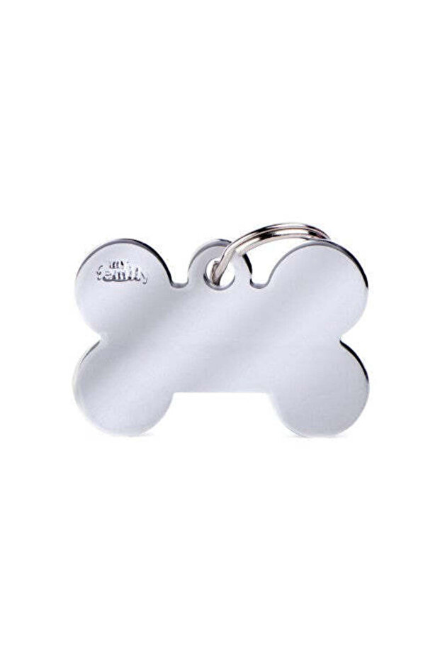 Basic Bone Plated Brass ID Tag - CHROME/BIG