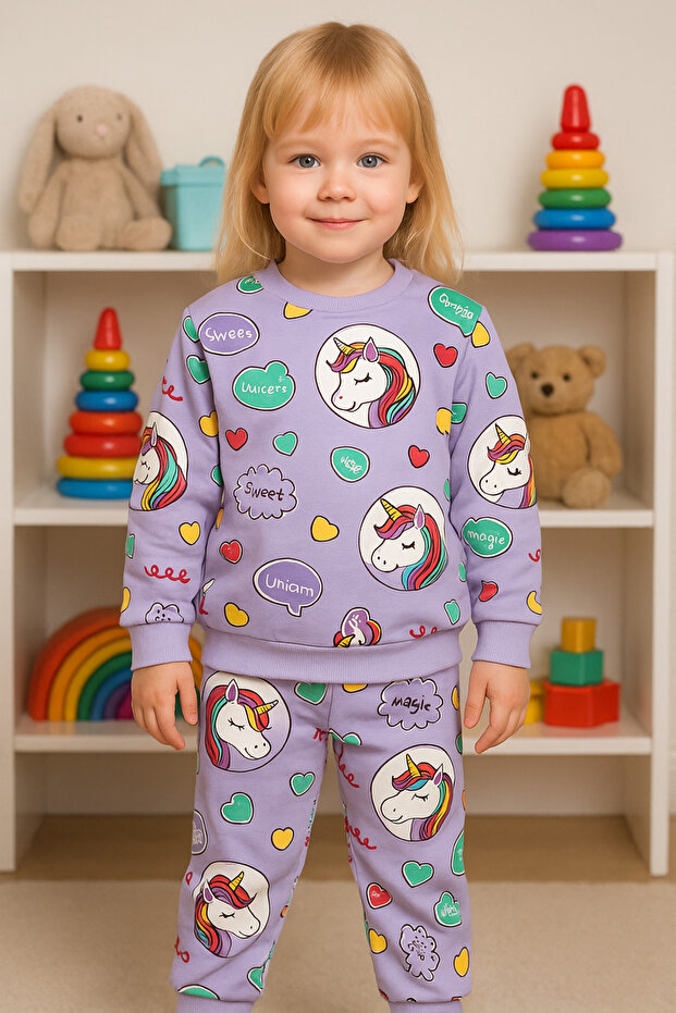 Girl's Printed Pajama Set