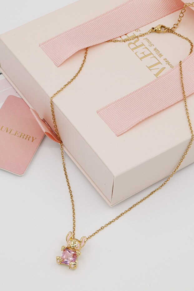 Labubu Elf Taşlı Kolye - 2