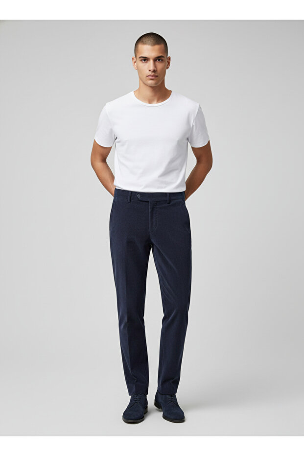 Men's L Stretch Fabric Velvet Pantalon with Fleece Inside