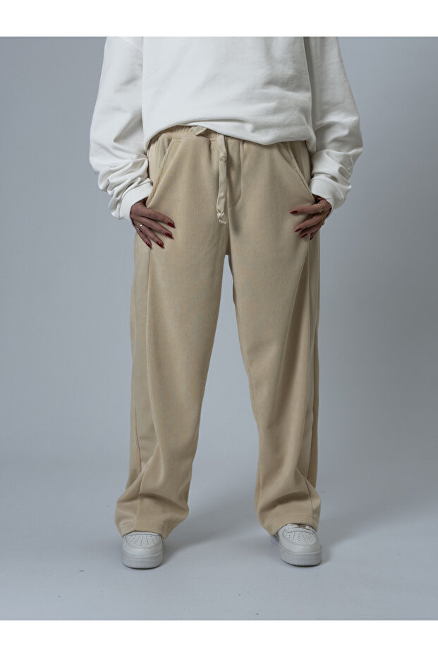 Oversized Beige Women's Baggy Tracksuit Coc2530