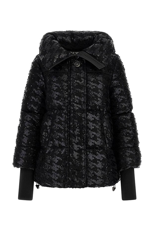 Desenli Siyah Kadın Mont MELIE HOUNDSTOOTH PU - POLY MIX HOU - 1