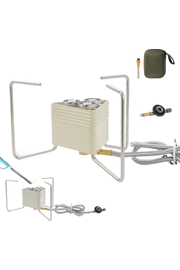 Portable Camping Stove - 8000W Lightweight Backpacking Burner (Beige)