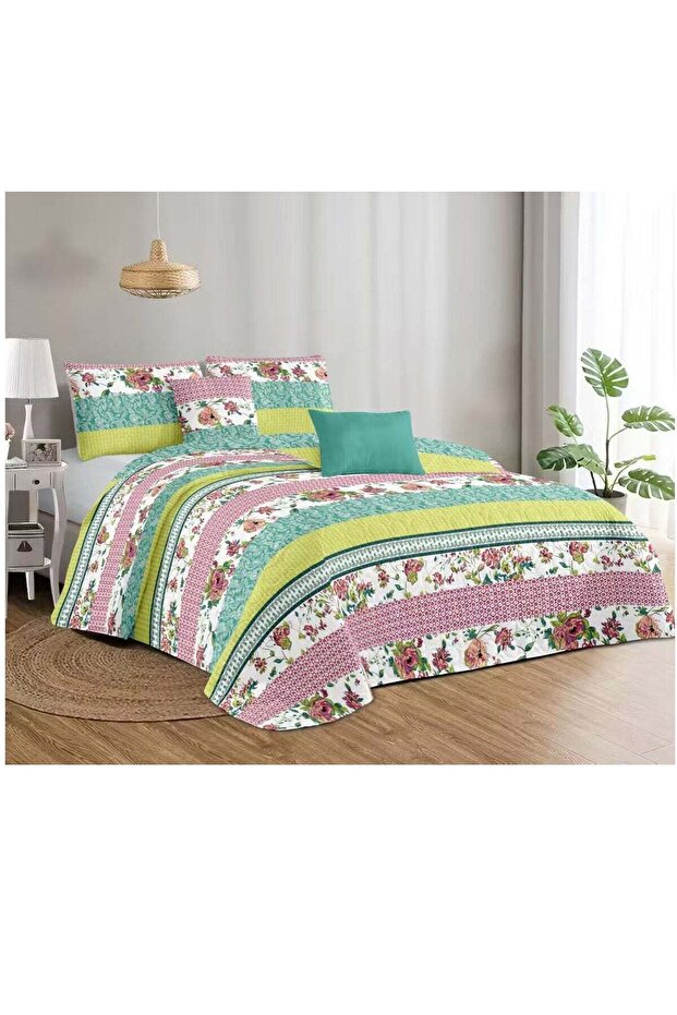 3-Piece King Size Bedspread Set 220x240cm with 2 Pillowcases (50x70+5cm)