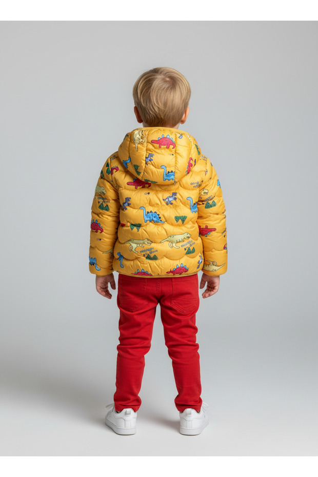 Çocuk Dinazor Desenli Şişme mont - 3