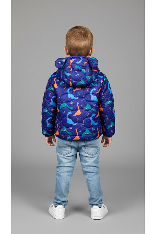 Çocuk Dinazor Desenli Şişme mont - 4