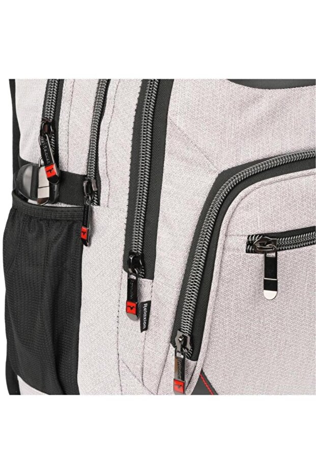 2225 حقيبة ظهر مدرسية باللون الرمادي الفاتح - 2