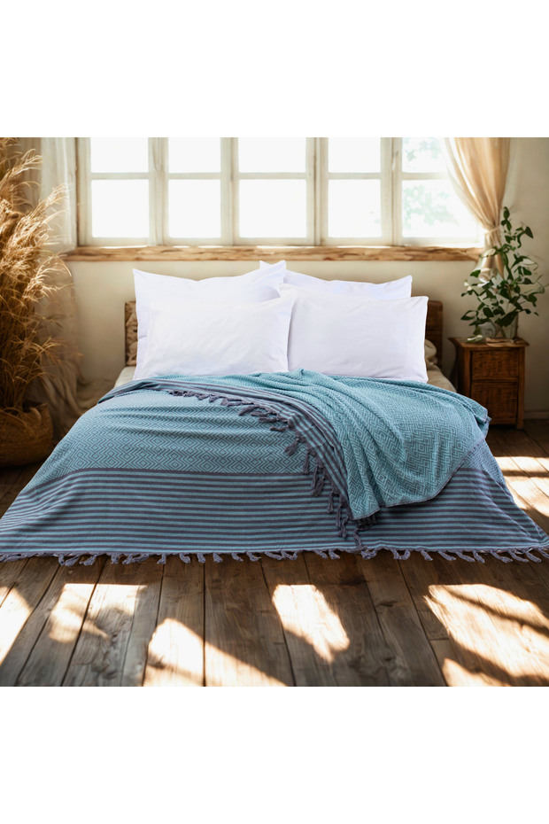 Multi-Purpose Bedspread and Sofa Cover - Double Size 200 X 250 Cm, Soft, Lightweight, Decorative Pique