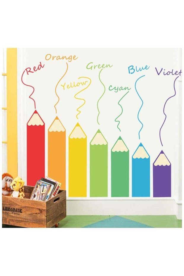 Colored Pencils Removable Wall Sticker Decal, Children Kids Baby Home Room Nursery DIY Decorative A