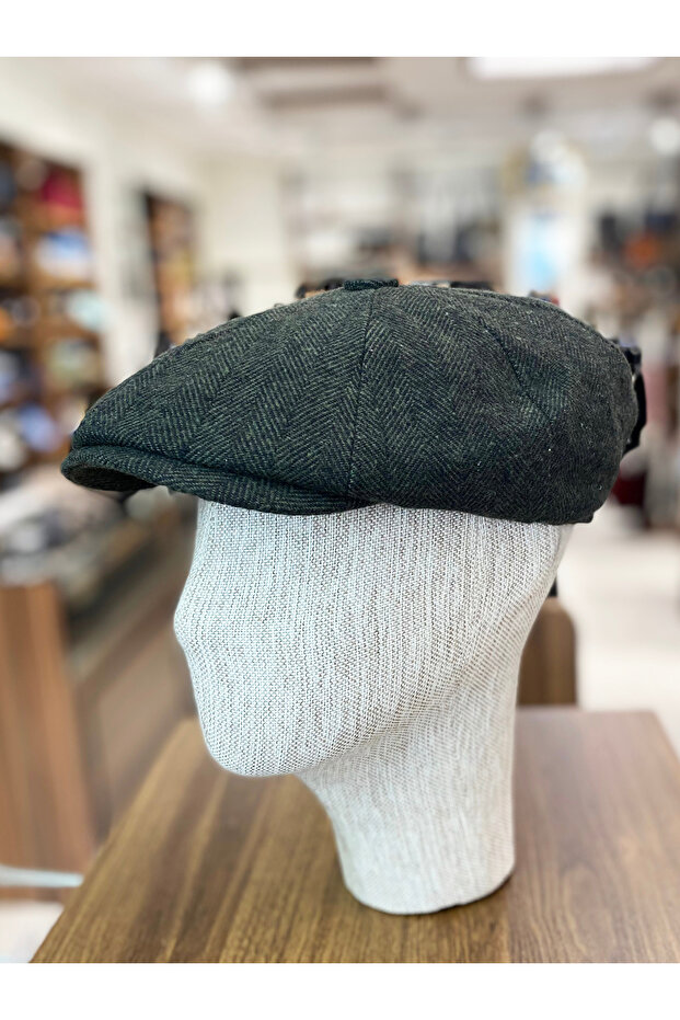 Men's Winter Cap British Style Peaky Blinders Newsboy Trend 8 Panel Cap Herringbone