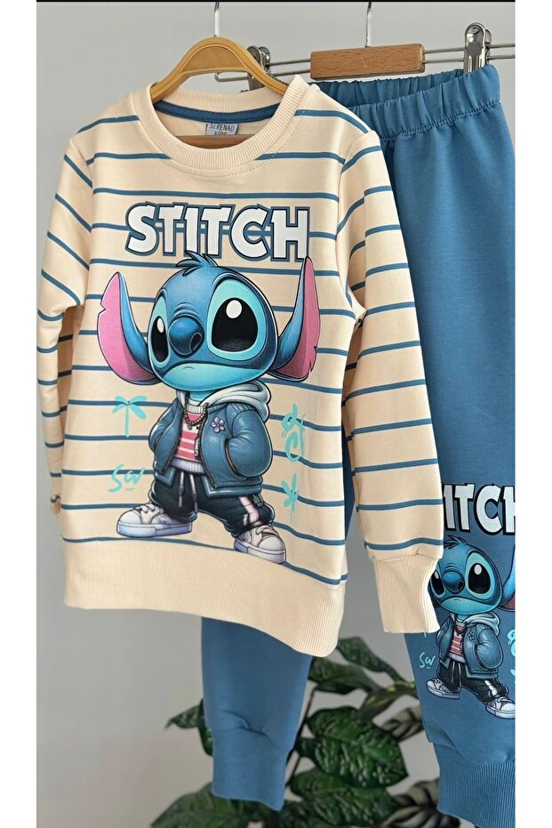 Boy's 2 Thread Fabric Character B Printed Tracksuit Bottom Top Set