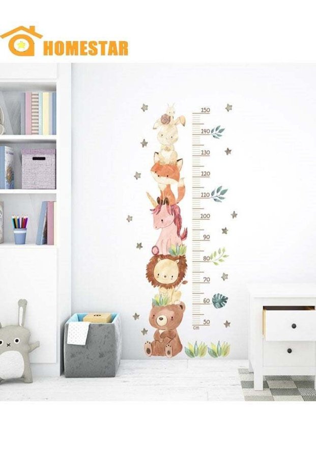 Cute Animals Kids Height Wall Chart, Wall Decors for Baby Bedroom, Toddler Playroom