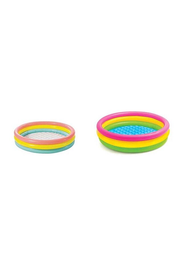 3-Ring Multicolor Inflatable Baby Pool - 114x25cm, 118L
