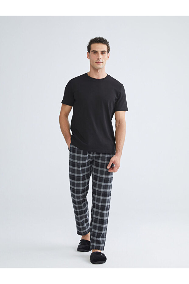 Anthracite Standard Mold Plaid Men's Pajama Bottoms