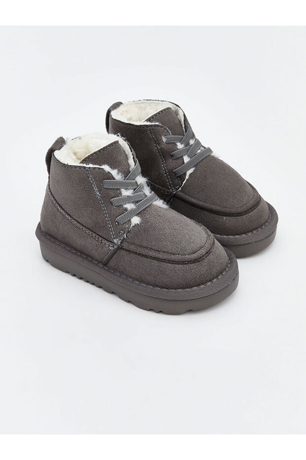 Anthracite Lace-Up Baby Boy Boots