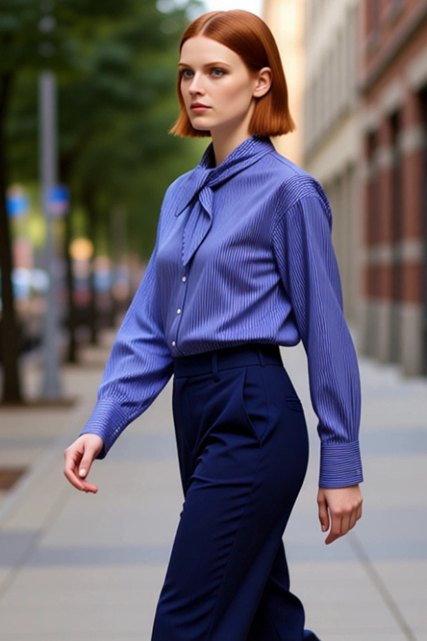 Women's Striped Scarf Collar Shirt Functional Durable Quality Comfortable Aesthetic Premium Stylish