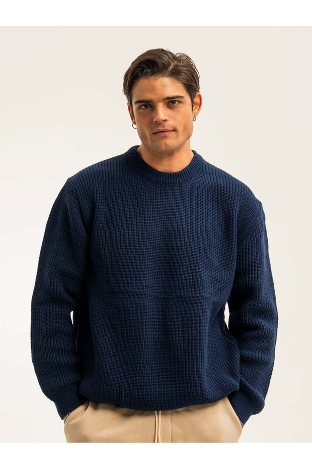 Erkek Basic Örgülü Kazak - 1