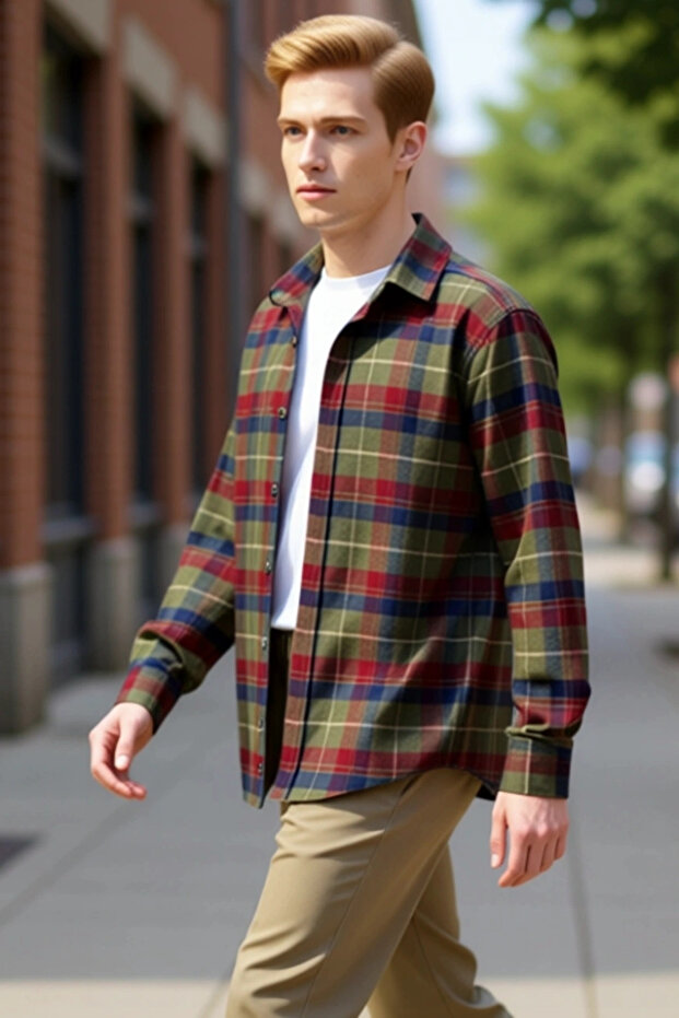 Men's Regular Fit Long Sleeve Checkered Flannel Shirt Is a Comfortable and Stylish Choice for Winter Days