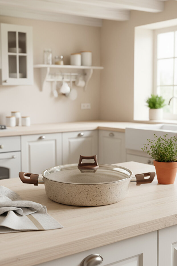 Marcel 13 Parça Granit Tencere Seti Krem - 3