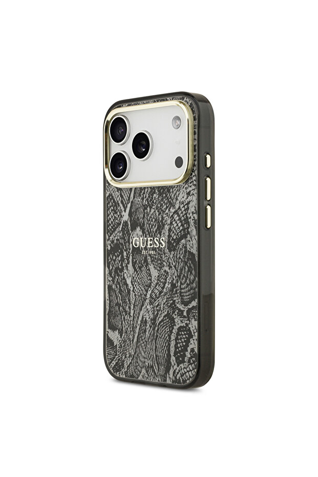 iPhone 17 Pro Compatible Case Licensed M-Safe Featured Python Pattern Cover with Text Logo Black - 2